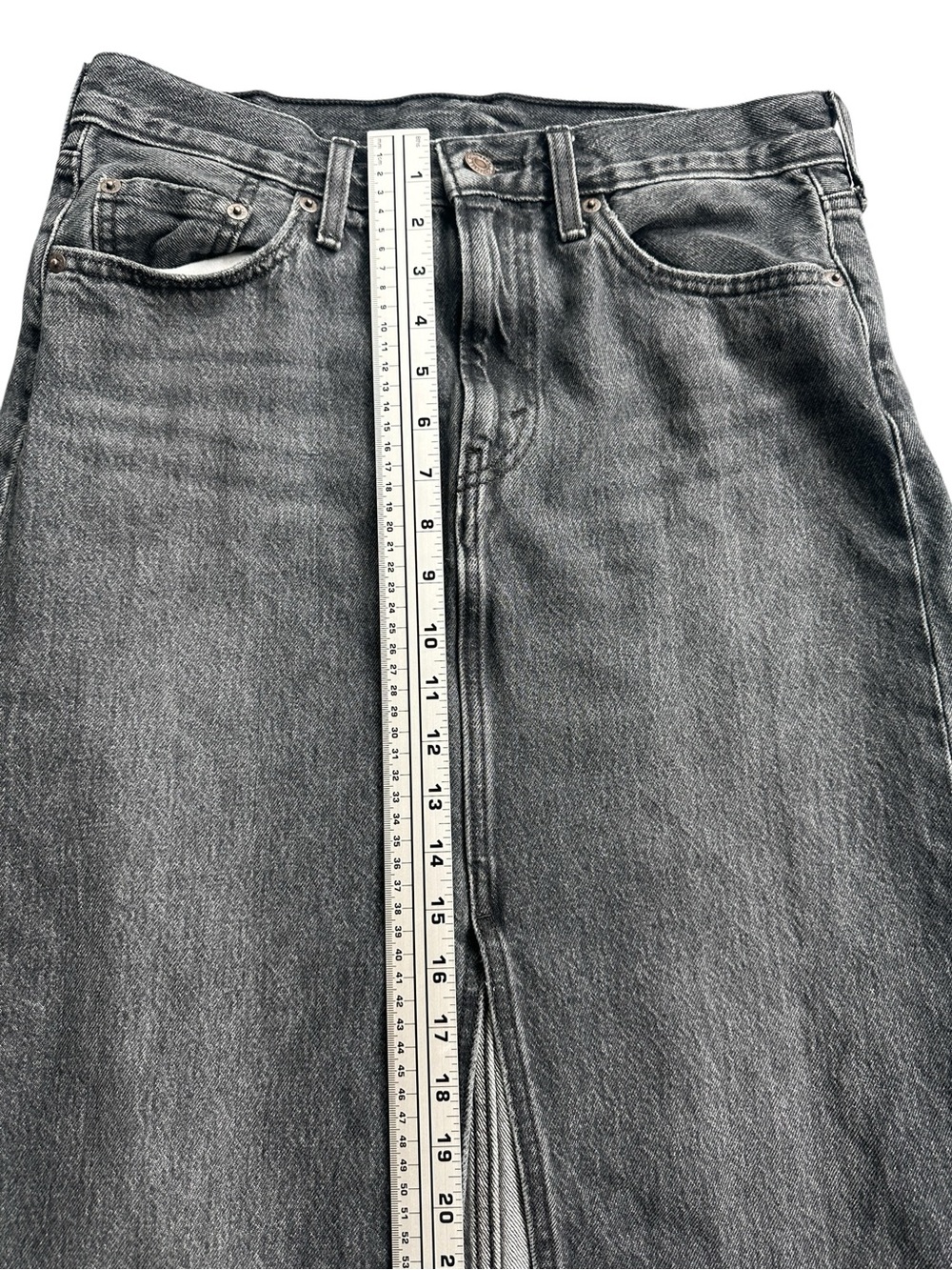 Levi’s Premium Washed Black Grey Denim Maxi Skirt Size 29 - Picture 6 of 10